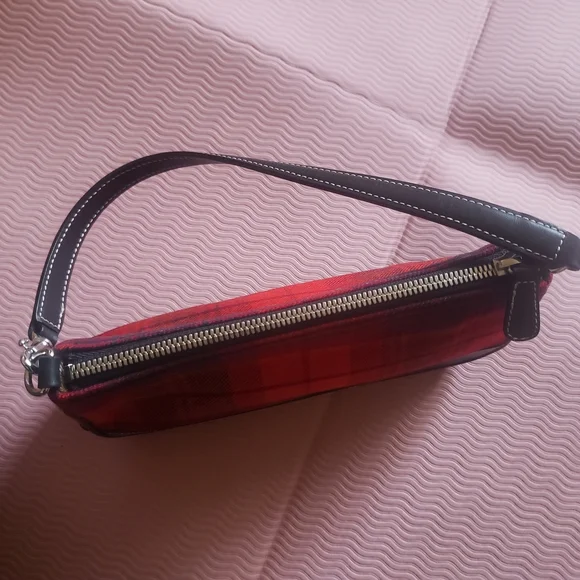 Coach Y2K Vintage Tartan Plaid Wool Mini Bag  Demi Shoulder Purse Holiday Grunge - Picture 7 of 14